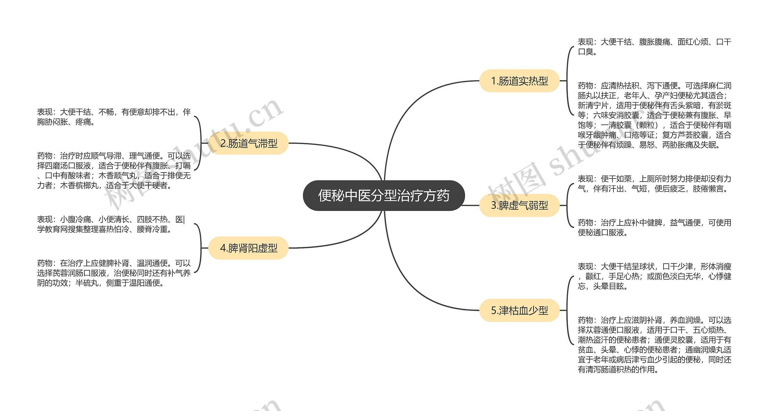 便秘中医分型治疗方药思维导图