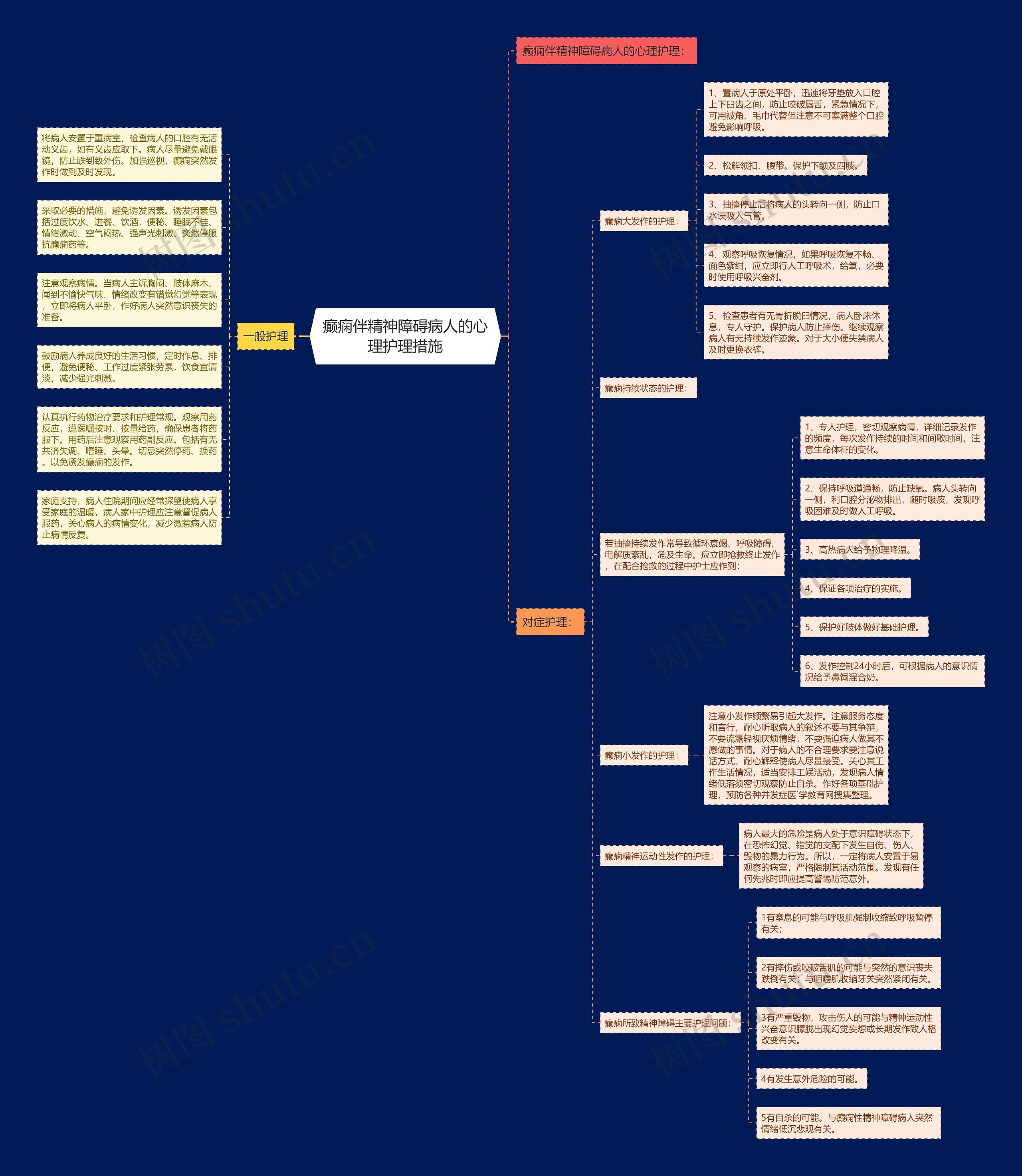 癫痫伴精神障碍病人的心理护理措施思维导图