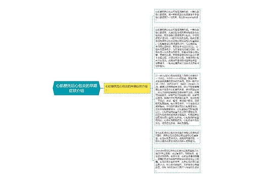 心肌梗死后心包炎的早期症状介绍