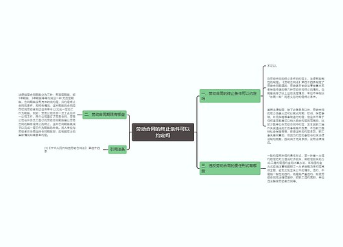 劳动合同的终止条件可以约定吗