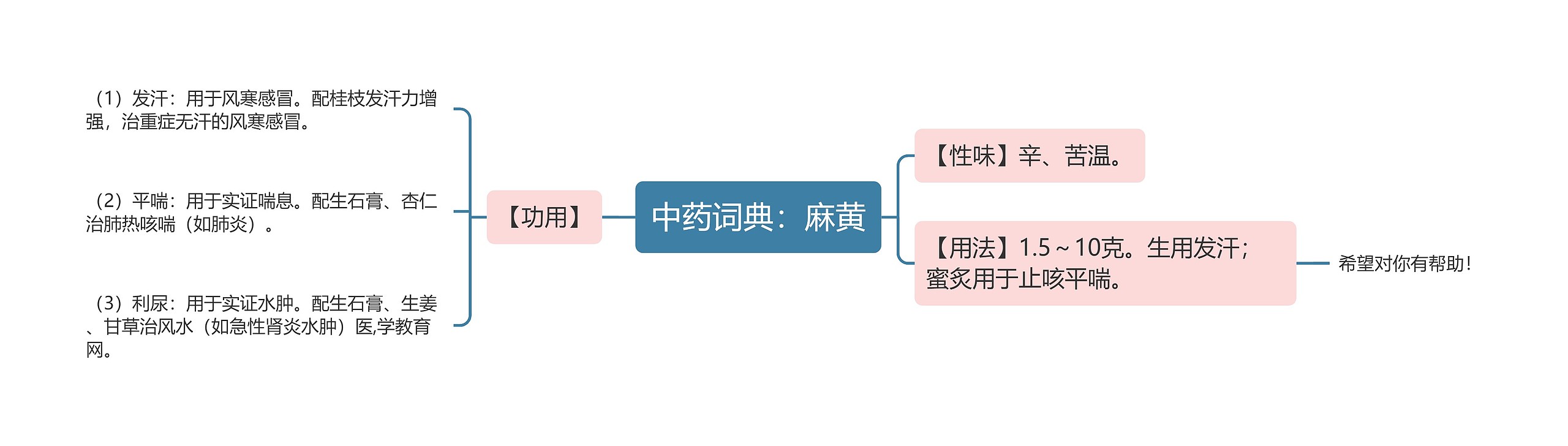 中药词典：麻黄思维导图