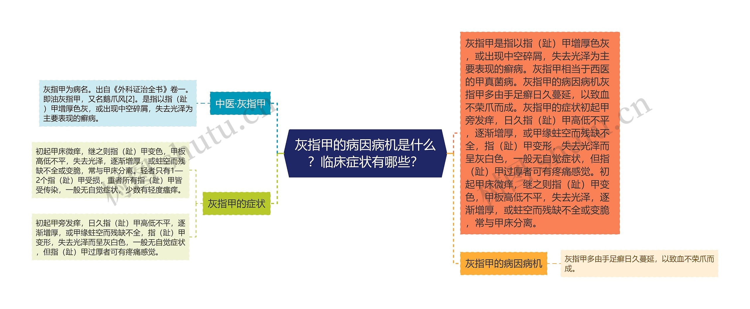 灰指甲的病因病机是什么？临床症状有哪些？思维导图