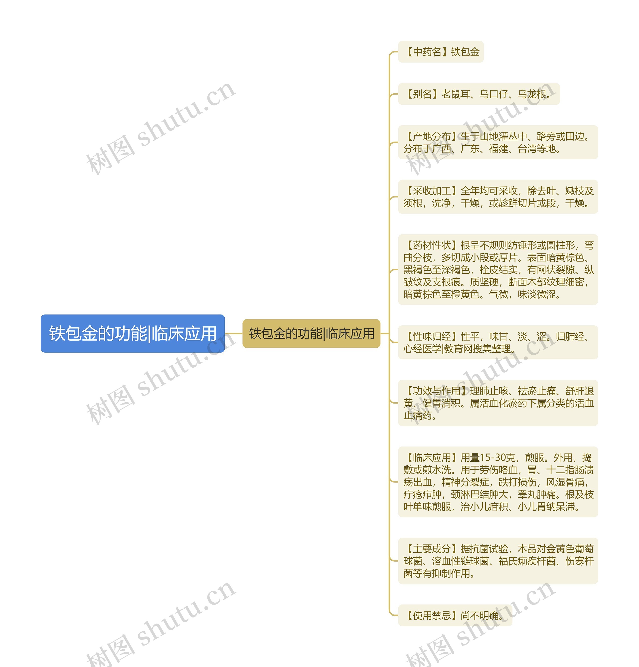 铁包金的功能|临床应用思维导图