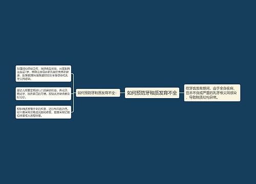 如何预防牙釉质发育不全