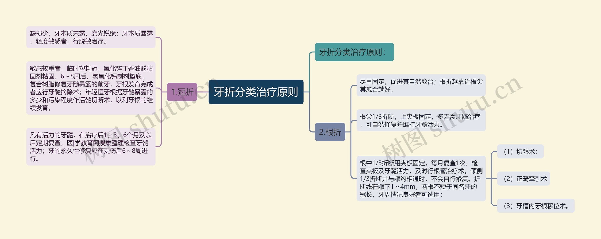 牙折分类治疗原则