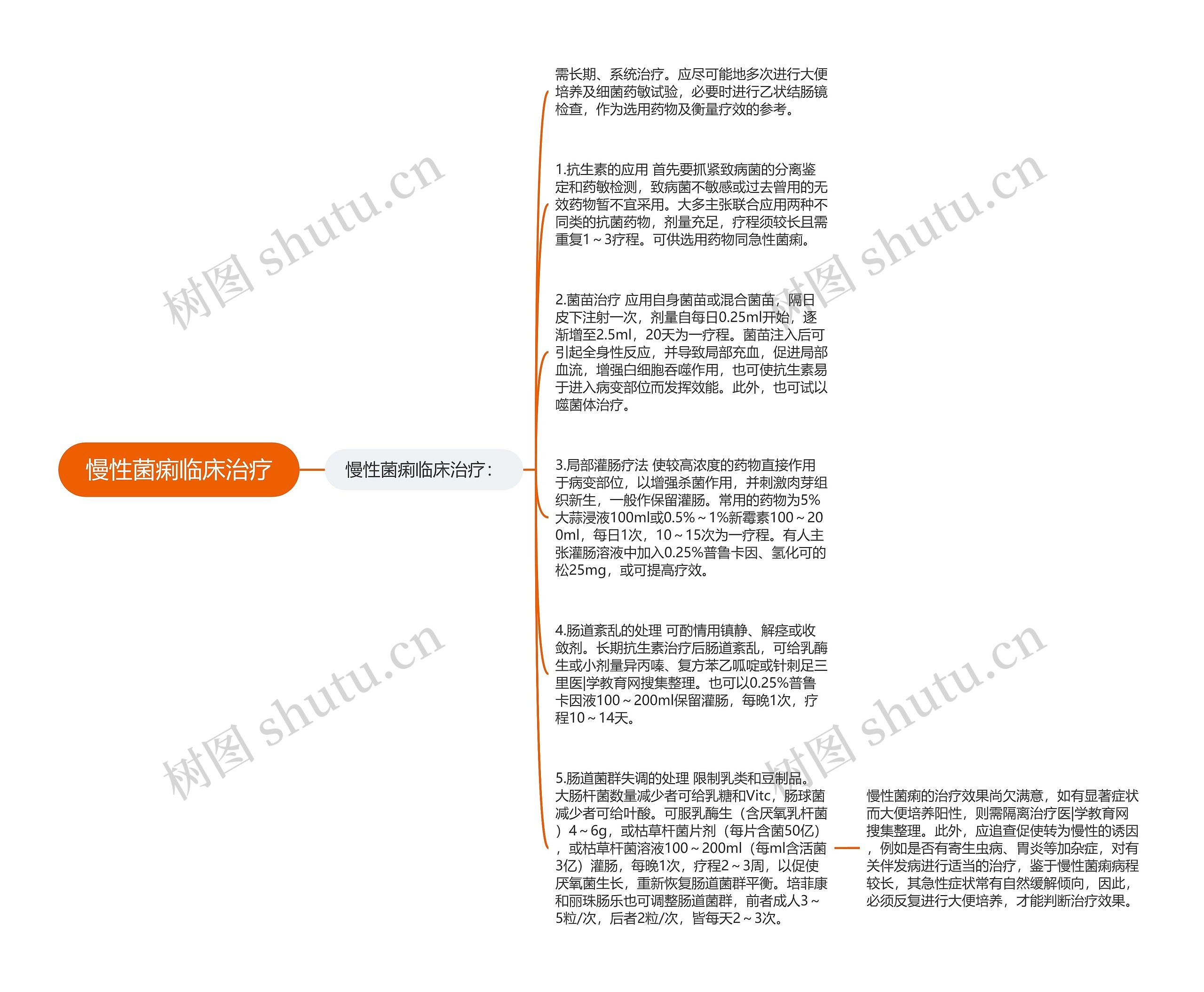 慢性菌痢临床治疗思维导图