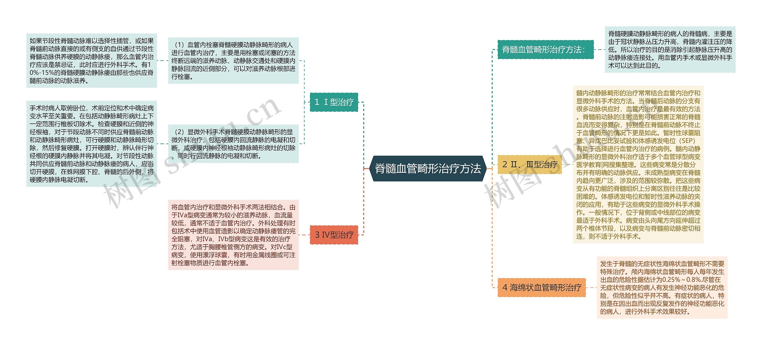 脊髓血管畸形治疗方法思维导图