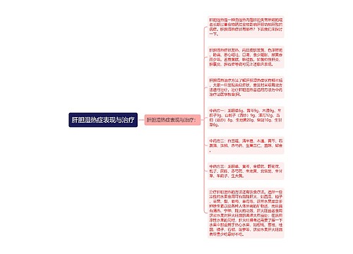 肝胆湿热症表现与治疗