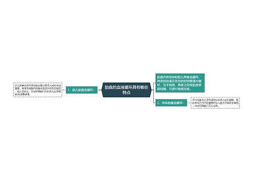 胎盘的血液循环具有哪些特点