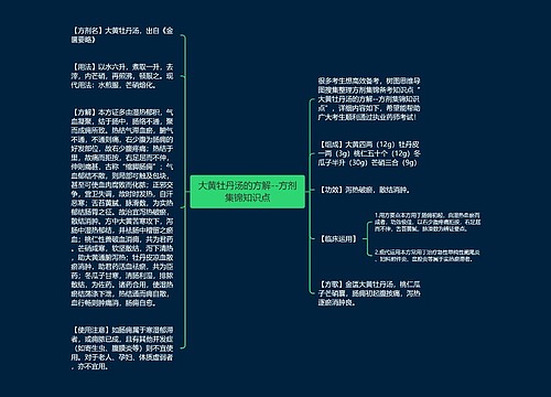 大黄牡丹汤的方解--方剂集锦知识点