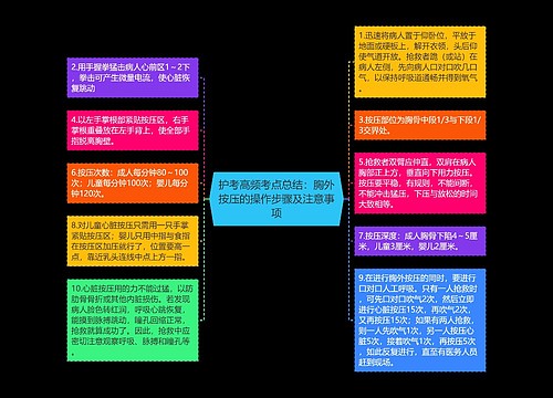 护考高频考点总结：胸外按压的操作步骤及注意事项