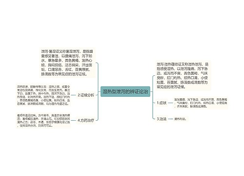 湿热型泄泻的辨证论治