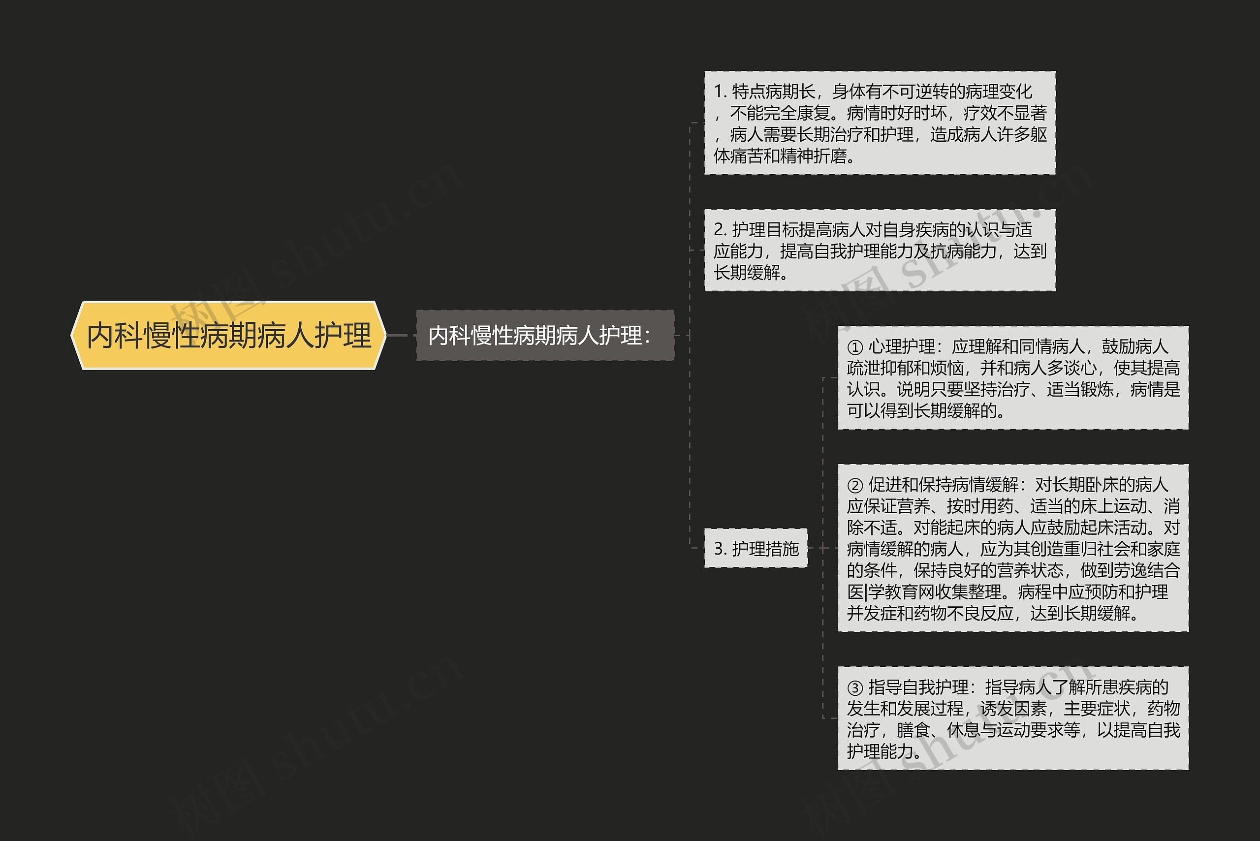 内科慢性病期病人护理思维导图