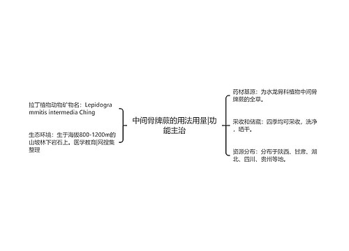 中间骨牌蕨的用法用量|功能主治