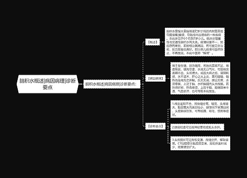 脑积水概述|病因病理|诊断要点