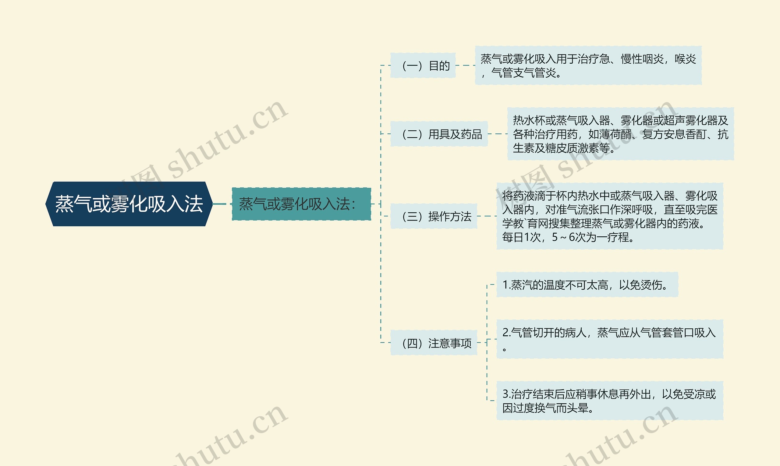 蒸气或雾化吸入法思维导图