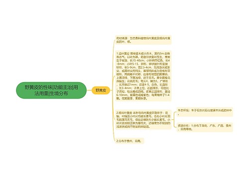 野黄皮的性味|功能主治|用法用量|生境分布