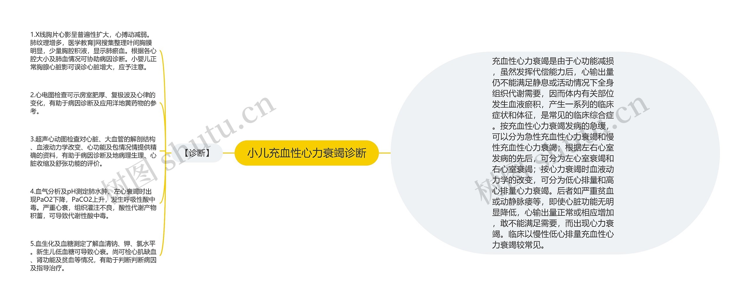 小儿充血性心力衰竭诊断思维导图