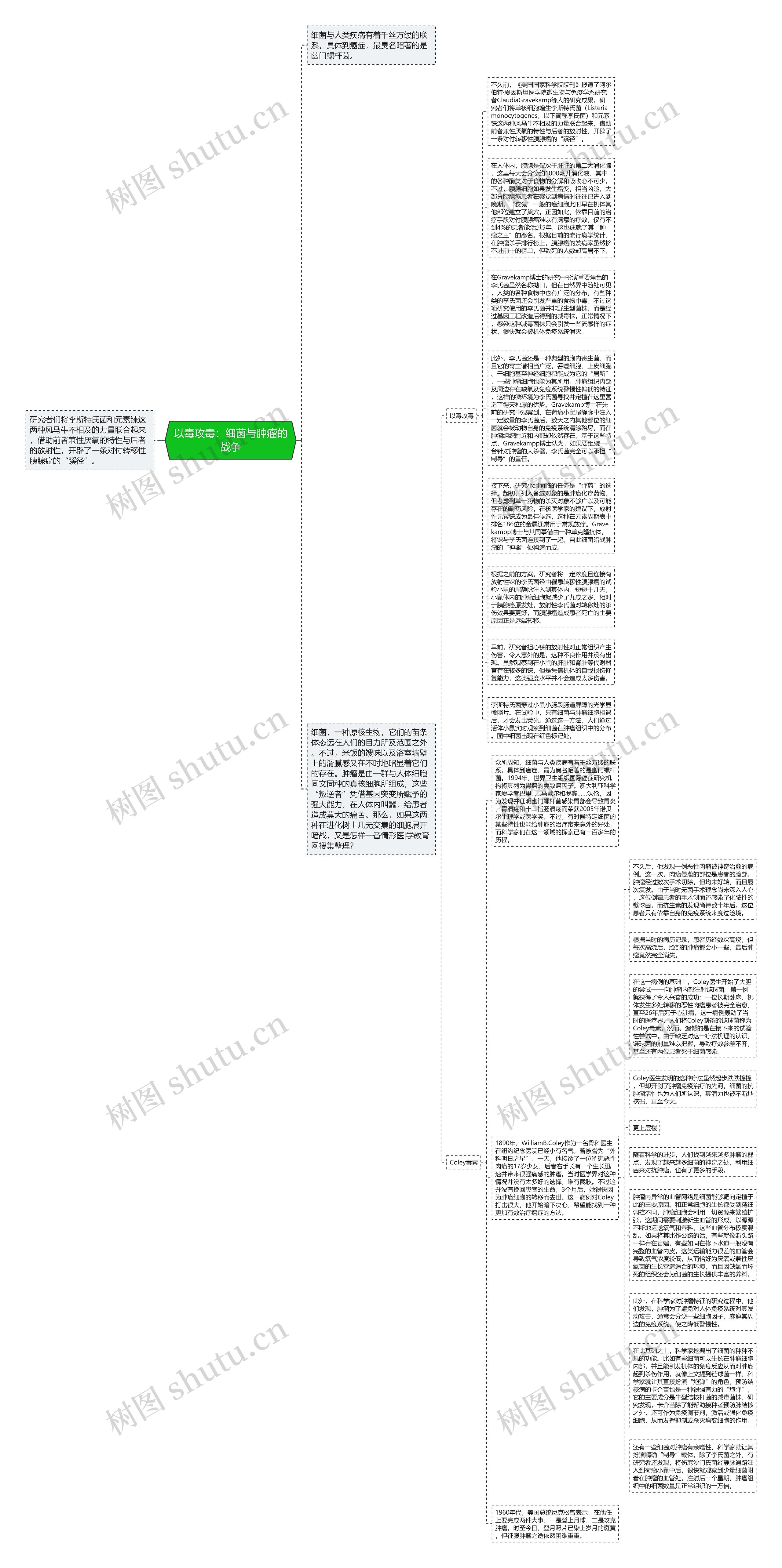 以毒攻毒：细菌与肿瘤的战争思维导图