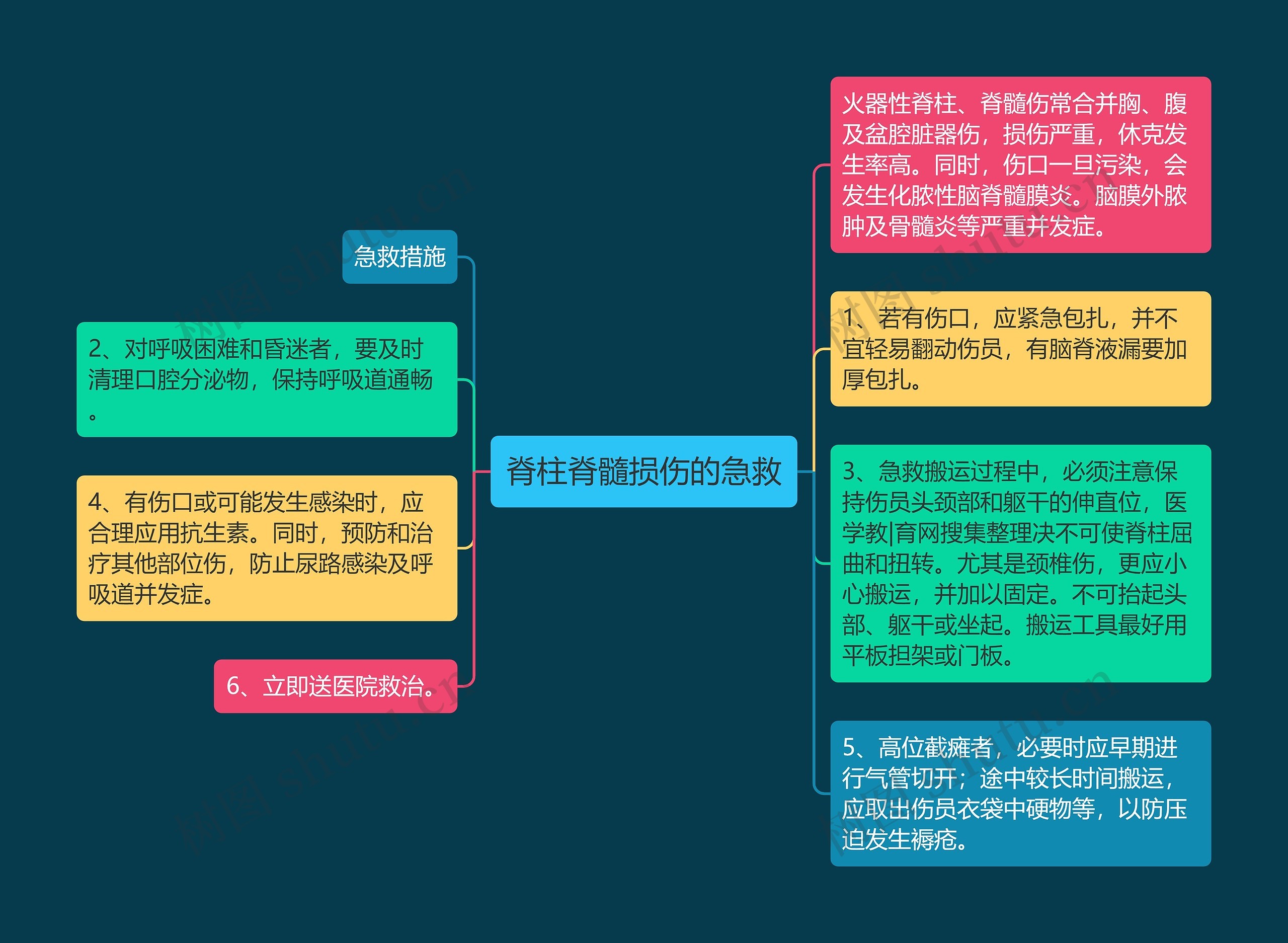 脊柱脊髓损伤的急救思维导图