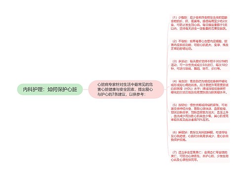 内科护理：如何保护心脏