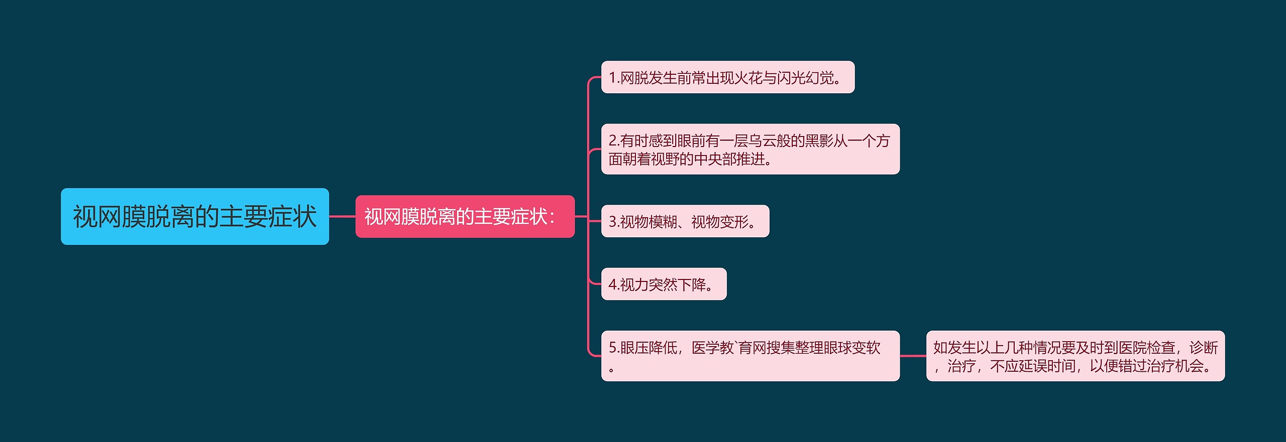 视网膜脱离的主要症状思维导图