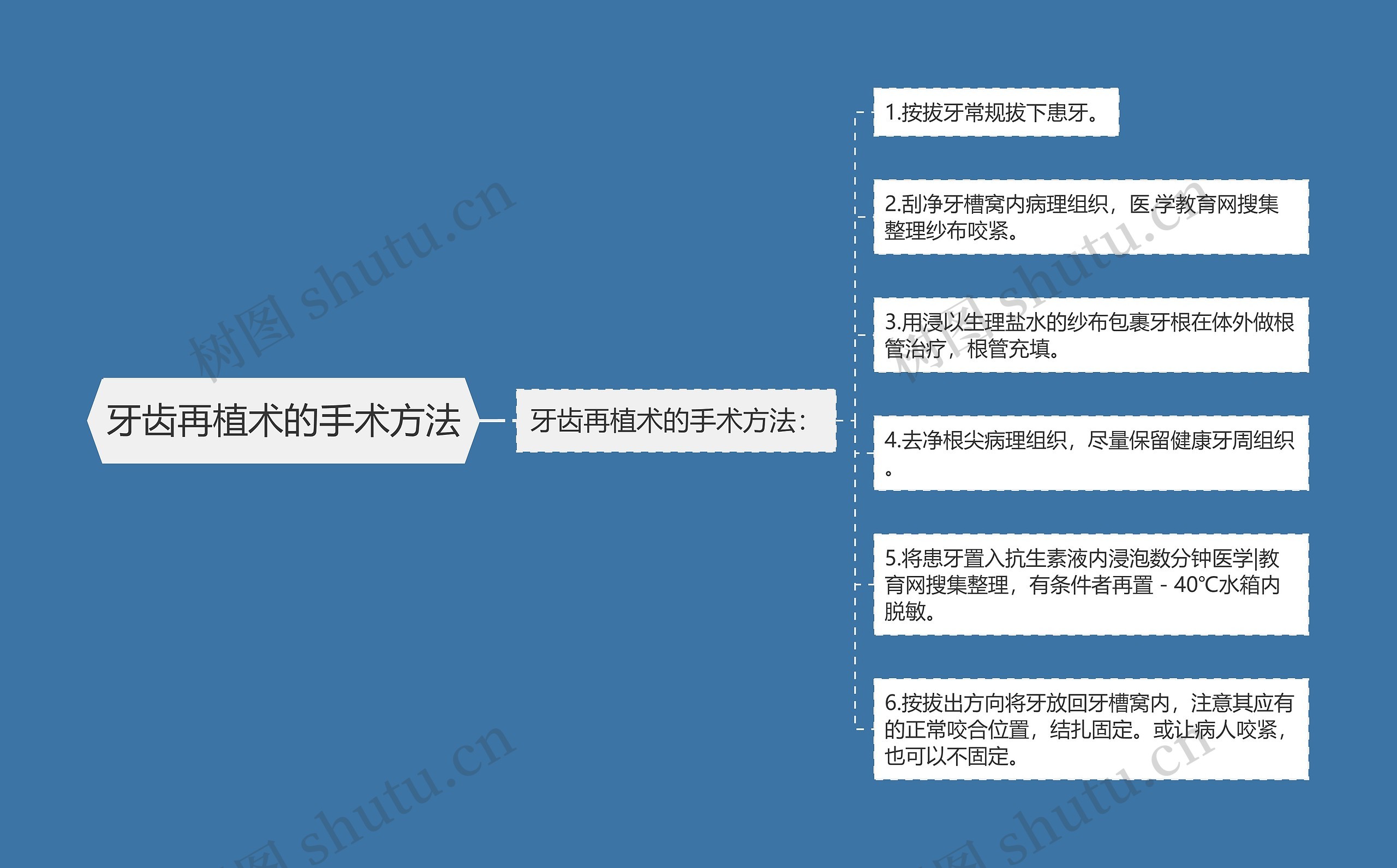 牙齿再植术的手术方法思维导图