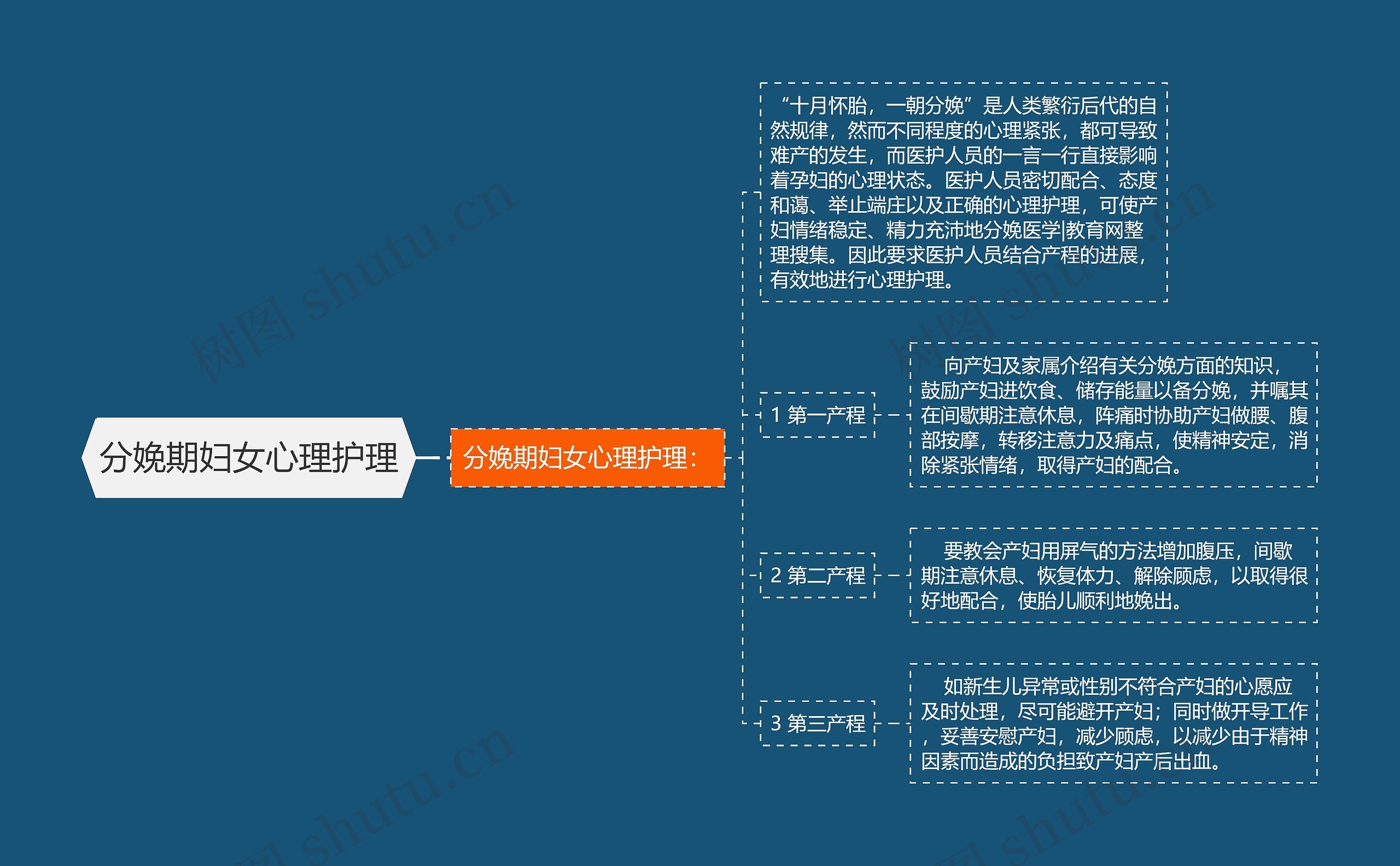 分娩期妇女心理护理思维导图