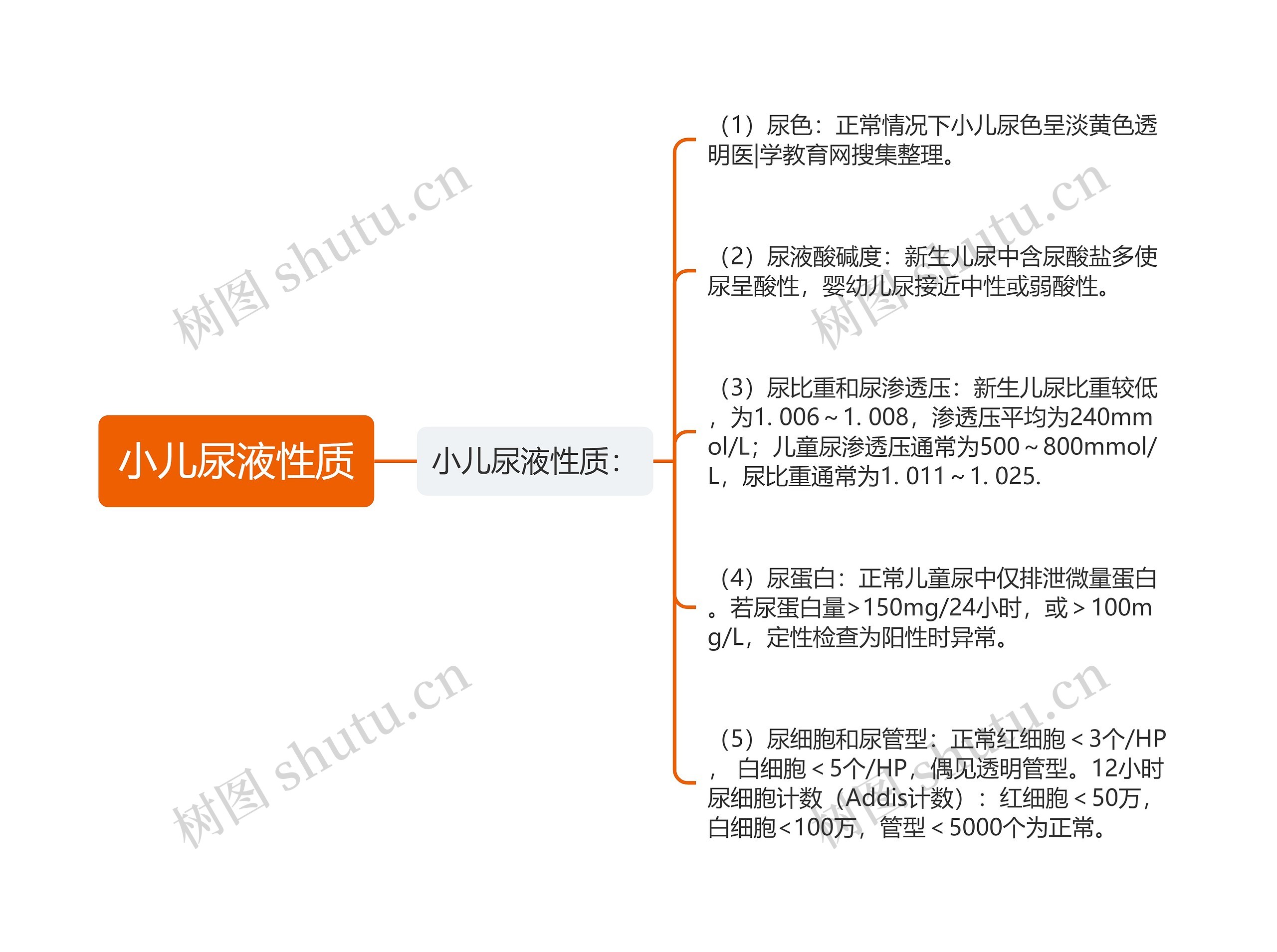 小儿尿液性质思维导图