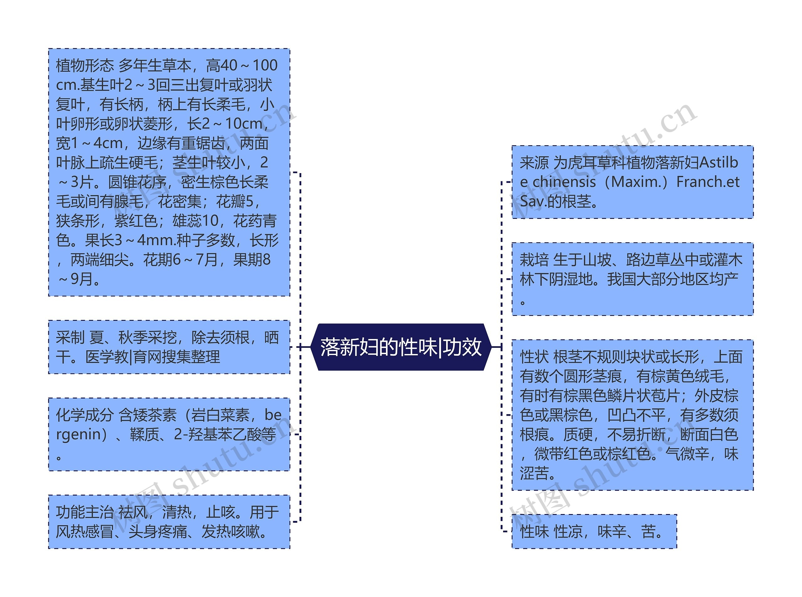 落新妇的性味|功效思维导图