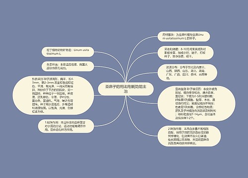 亚麻子的用法用量|功能主治