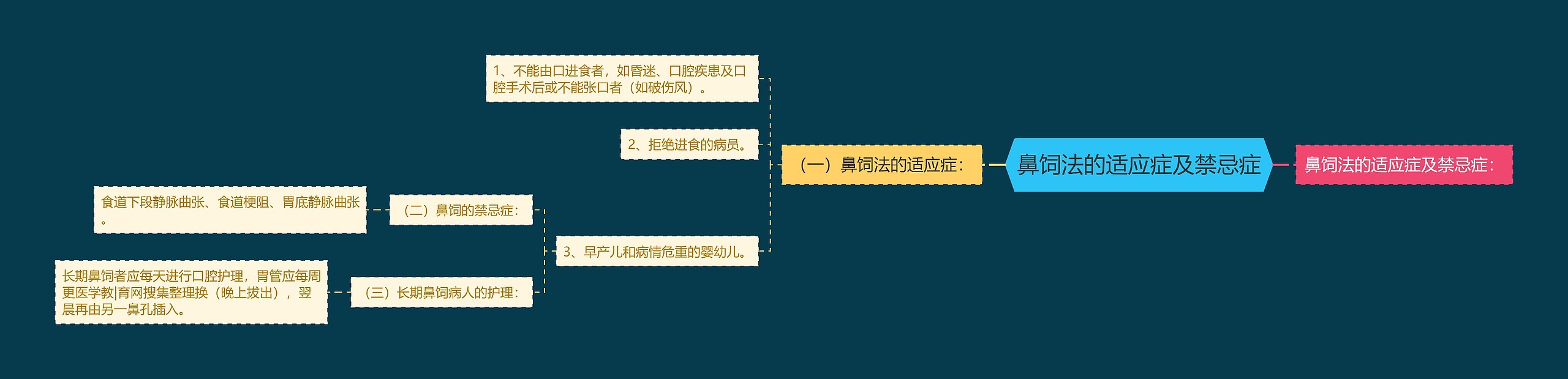 鼻饲法的适应症及禁忌症思维导图