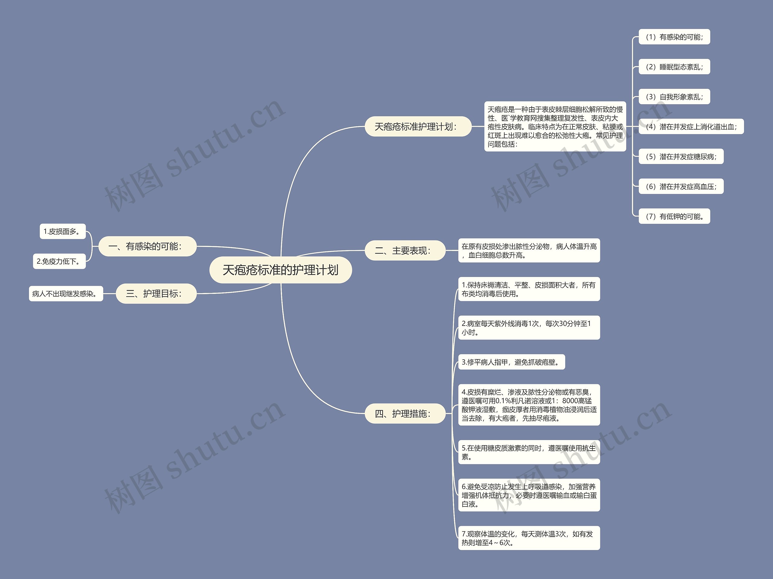 天疱疮标准的护理计划思维导图