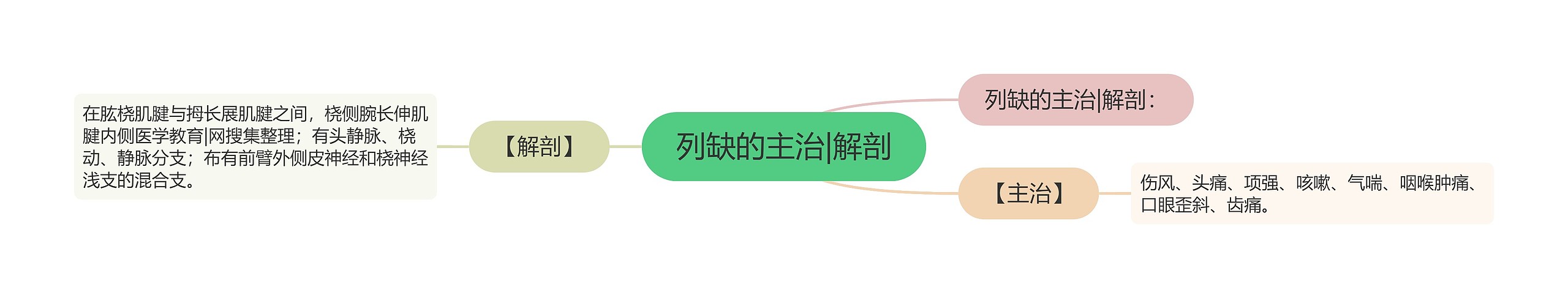 列缺的主治|解剖思维导图