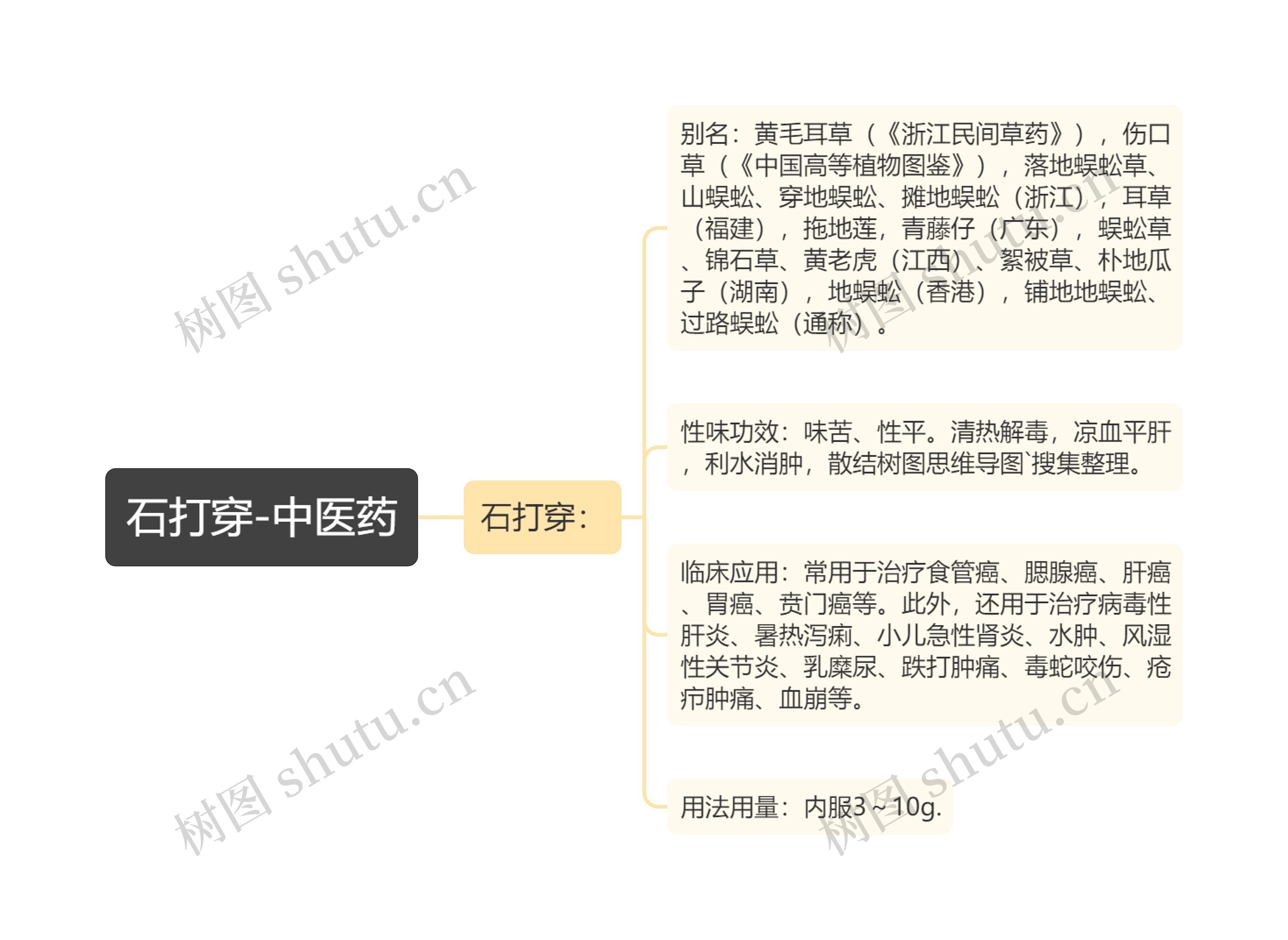 石打穿-中医药思维导图