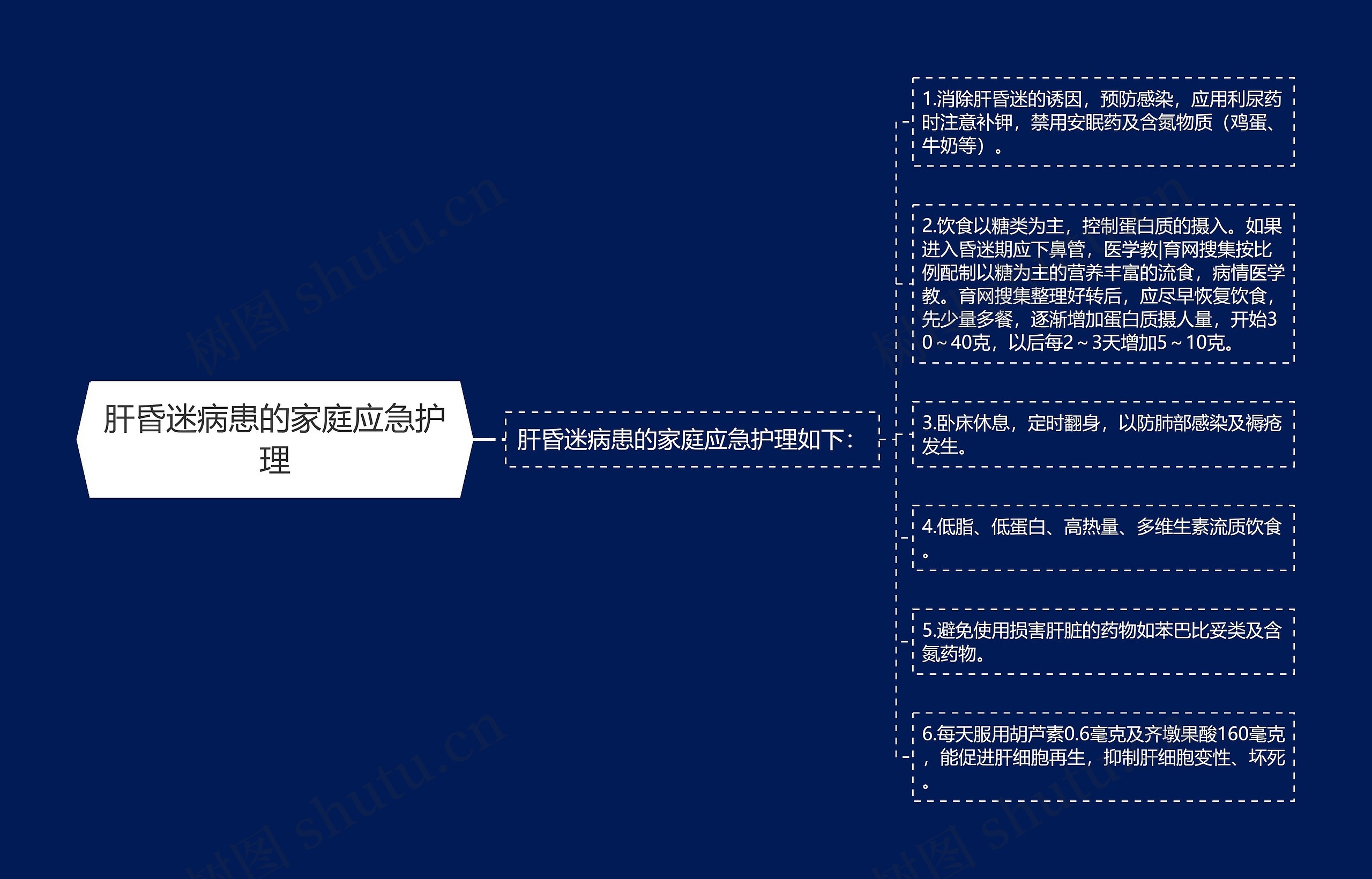 肝昏迷病患的家庭应急护理思维导图