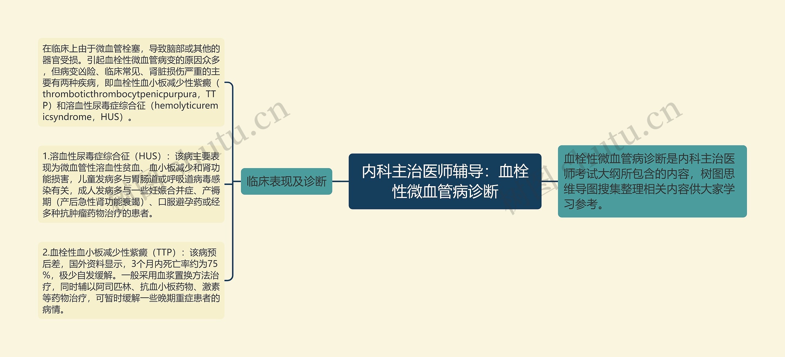 内科主治医师辅导：血栓性微血管病诊断思维导图