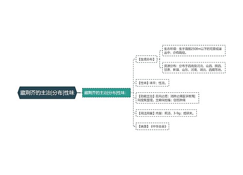 藏荆芥的主治|分布|性味