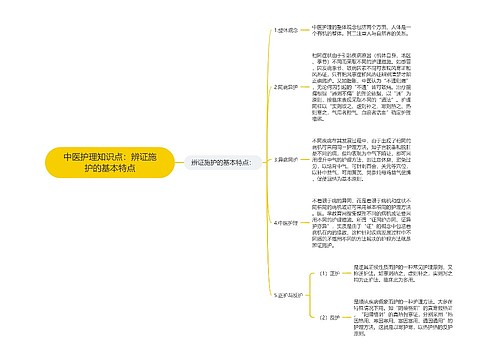 中医护理知识点：辨证施护的基本特点