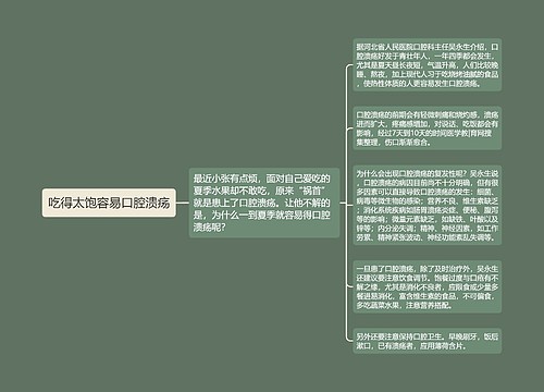 吃得太饱容易口腔溃疡