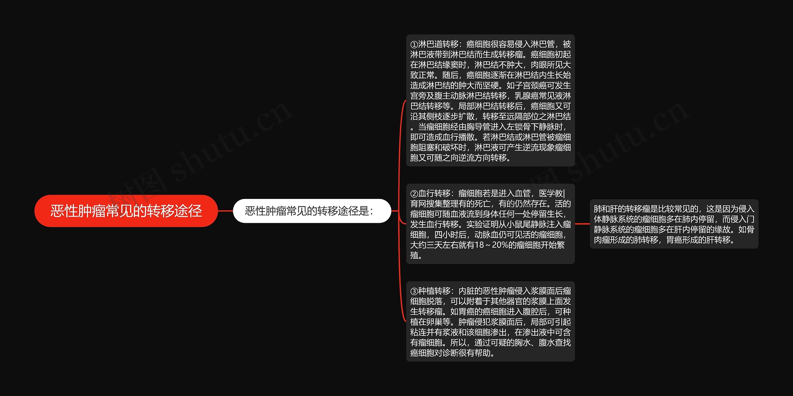 恶性肿瘤常见的转移途径