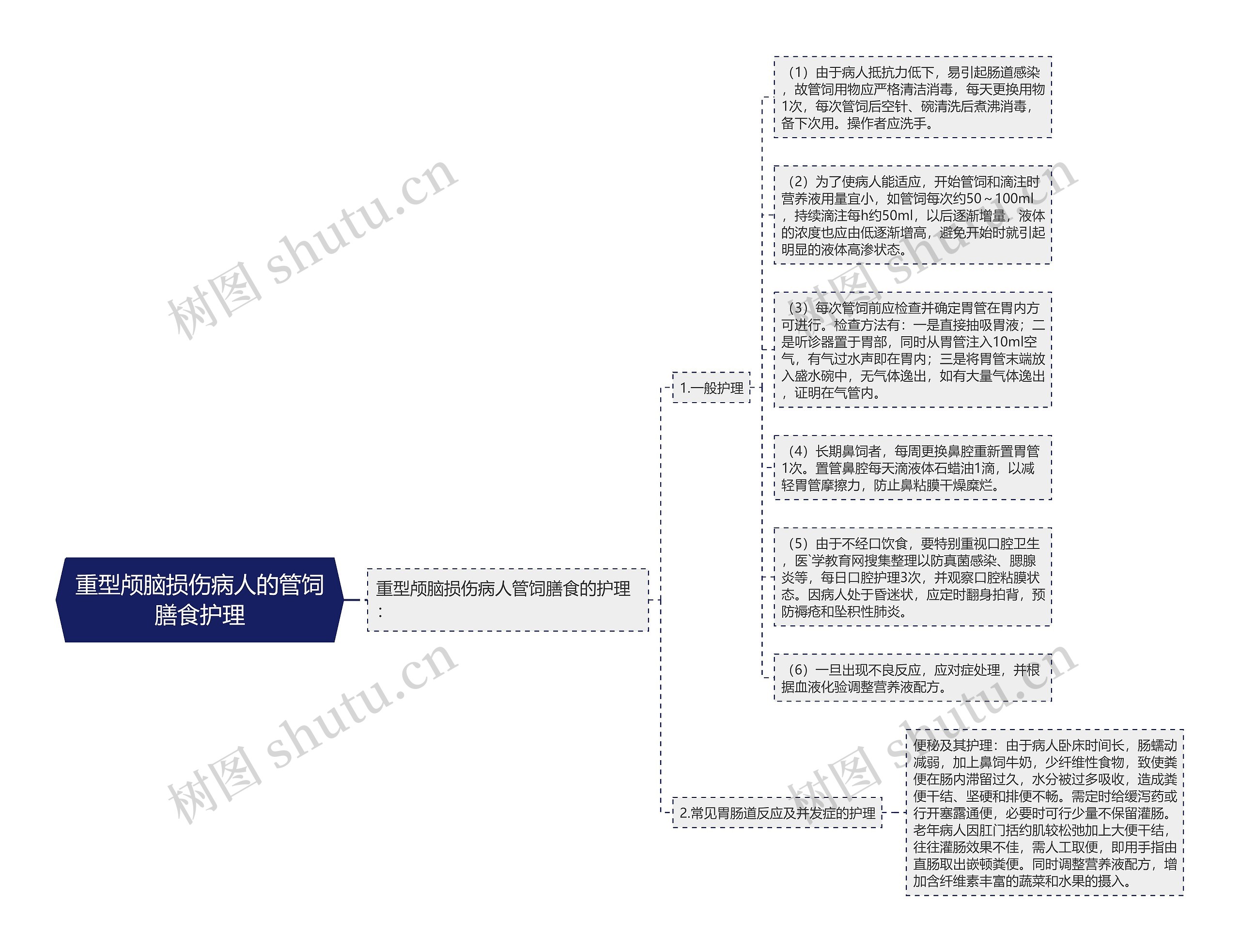 重型颅脑损伤病人的管饲膳食护理思维导图