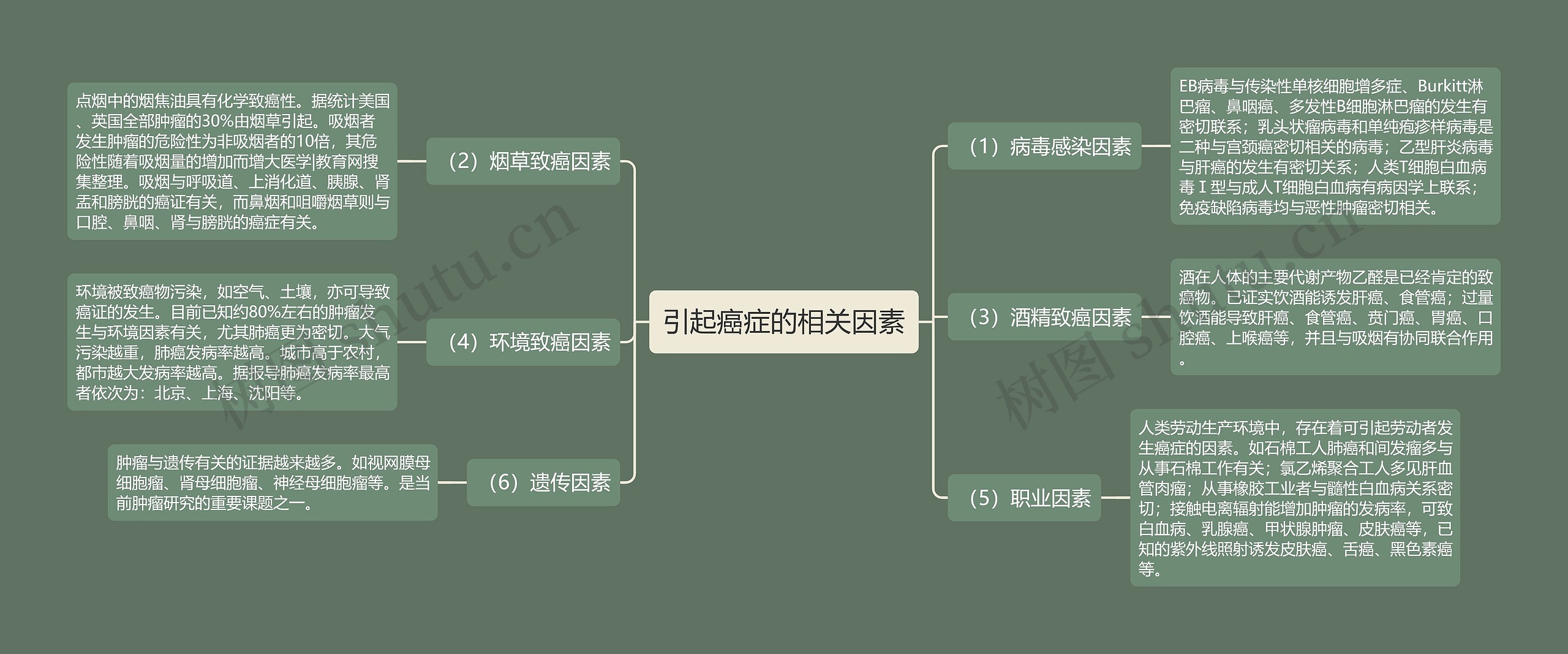 引起癌症的相关因素思维导图