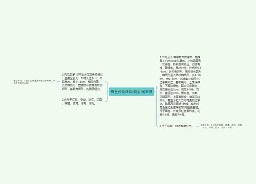 野杜仲性味|功能主治|来源