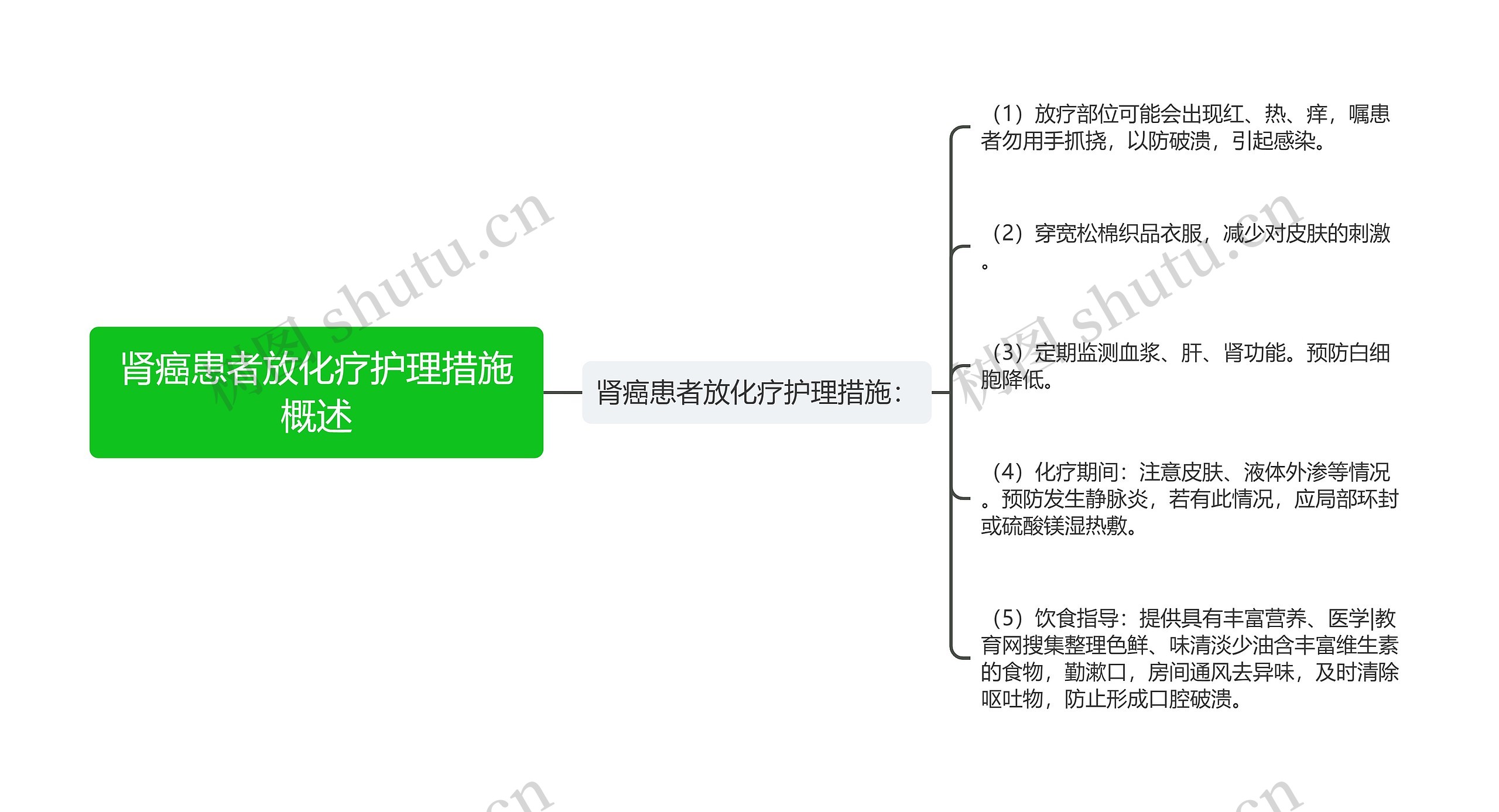 肾癌患者放化疗护理措施概述思维导图