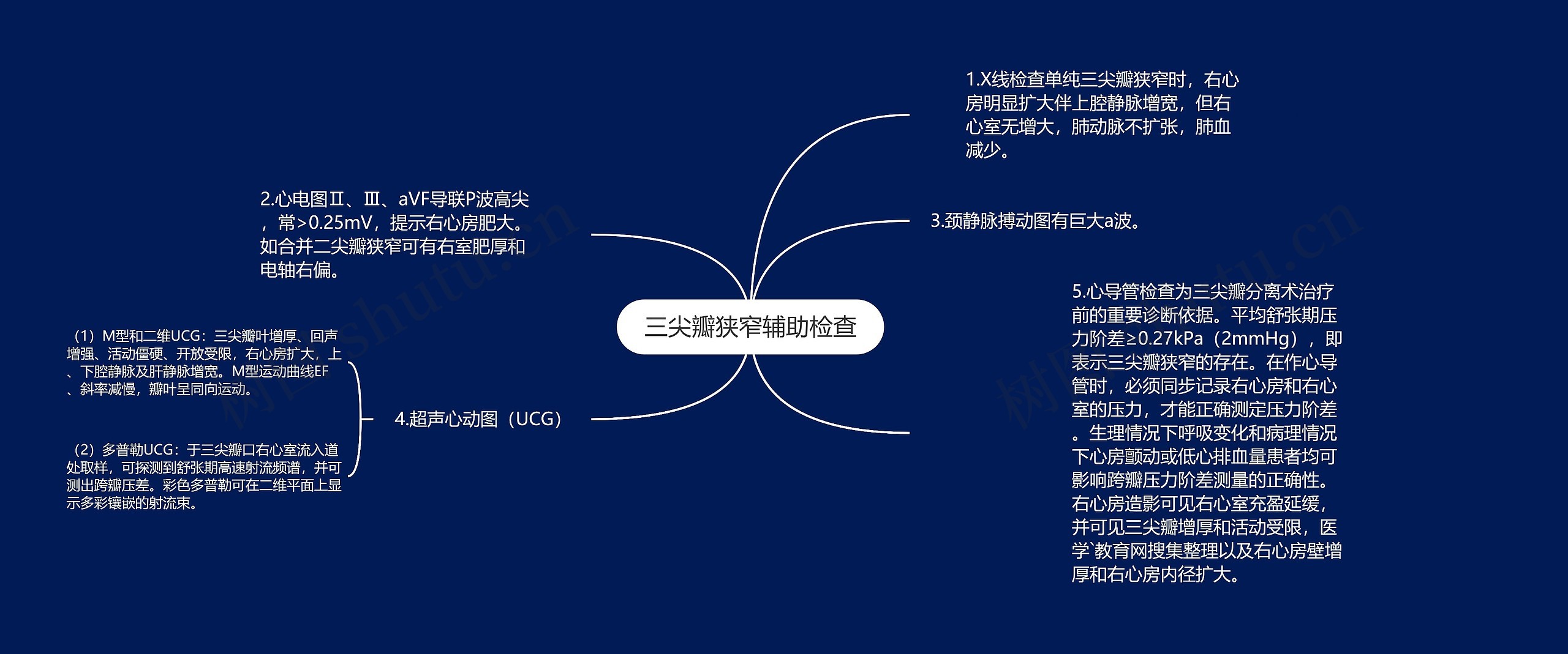 三尖瓣狭窄辅助检查思维导图