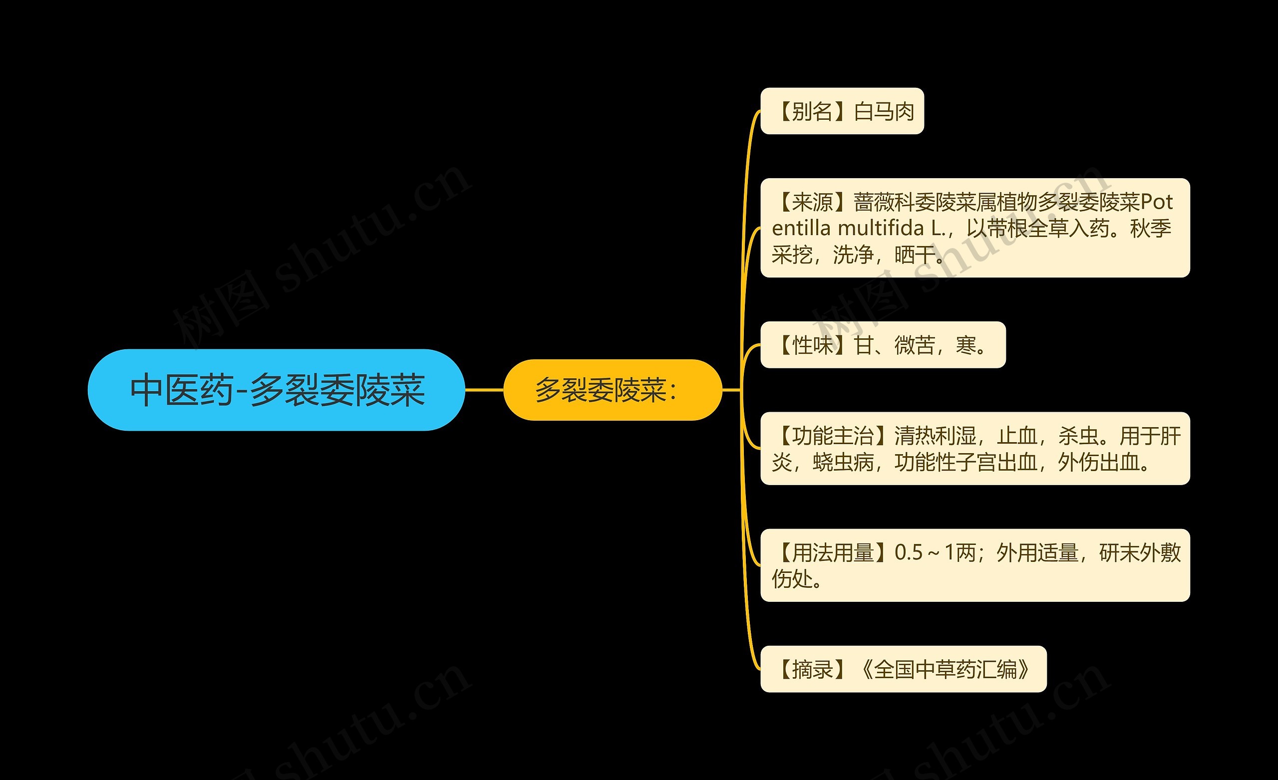 中医药-多裂委陵菜思维导图