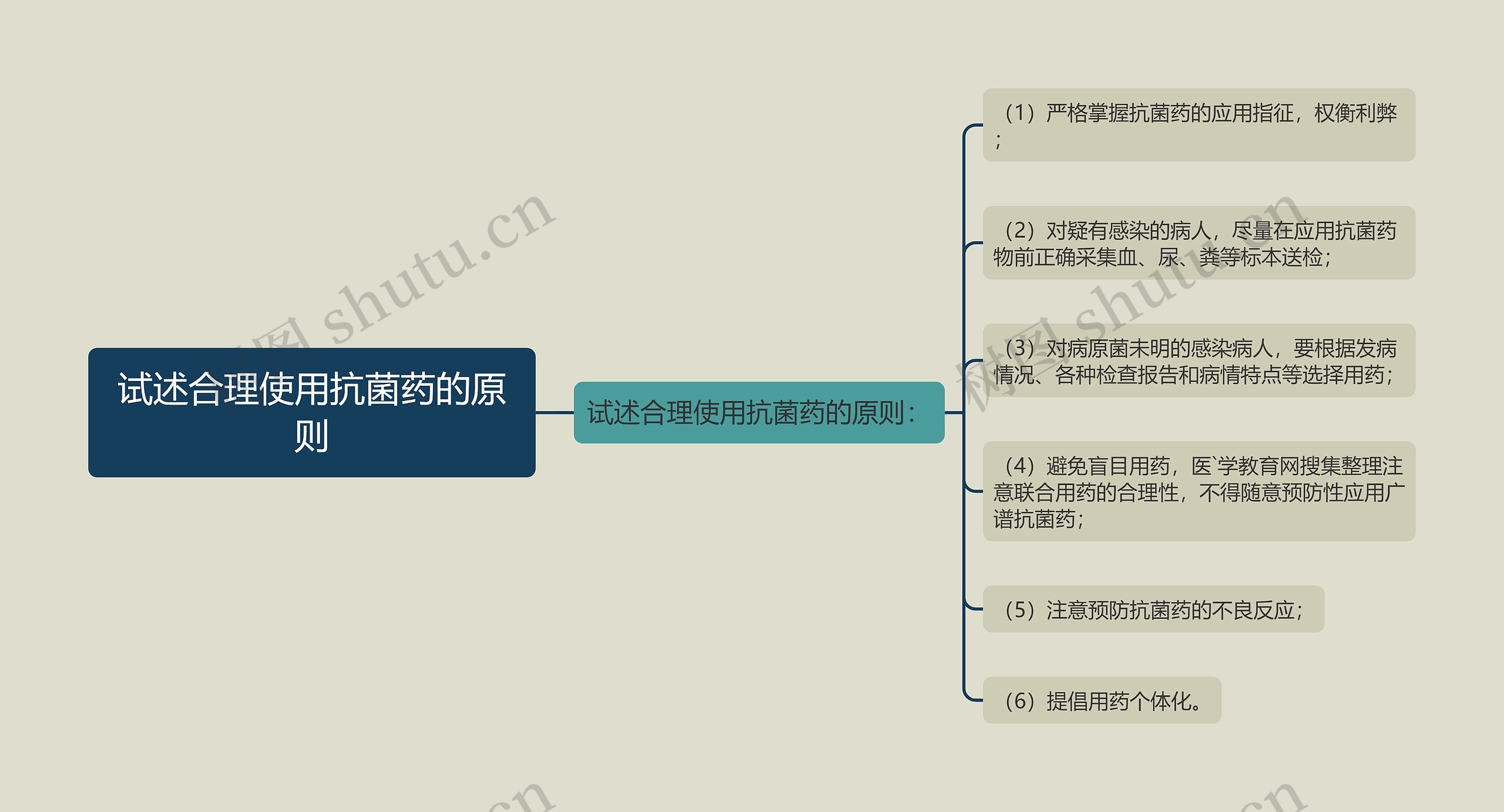 试述合理使用抗菌药的原则思维导图