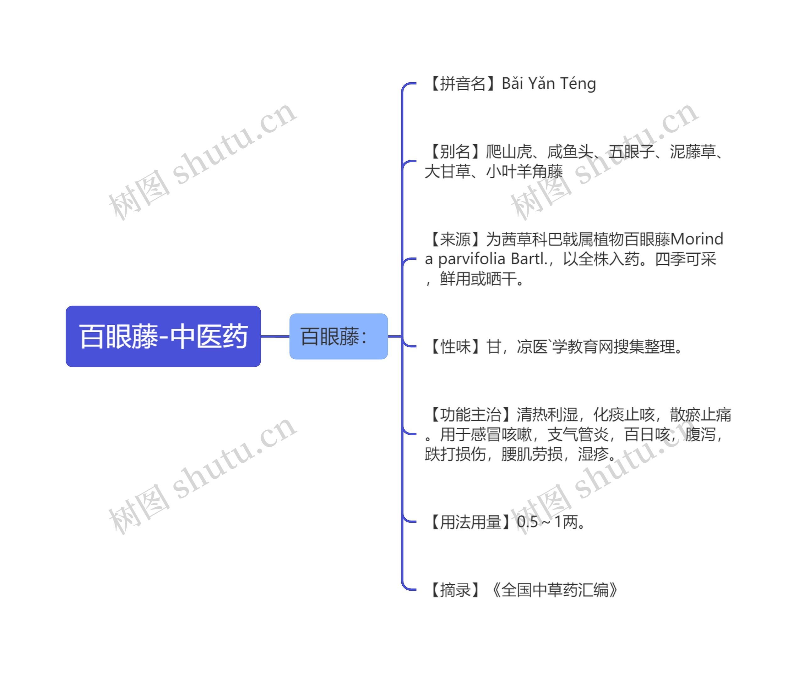 百眼藤-中医药思维导图