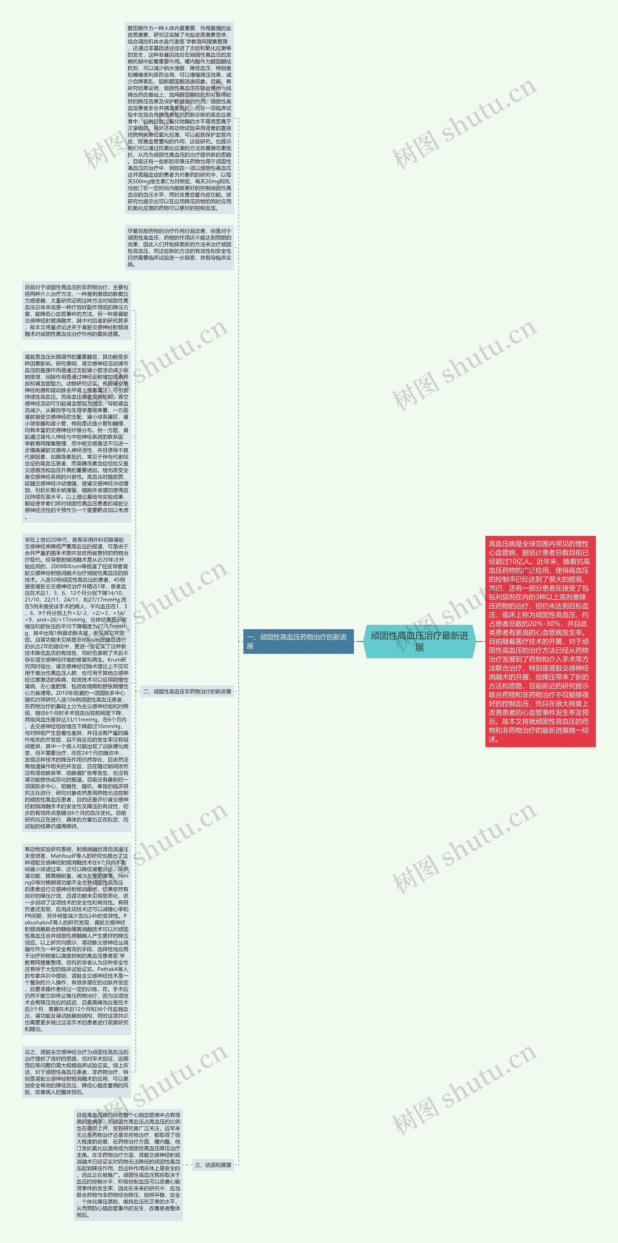 顽固性高血压治疗最新进展思维导图